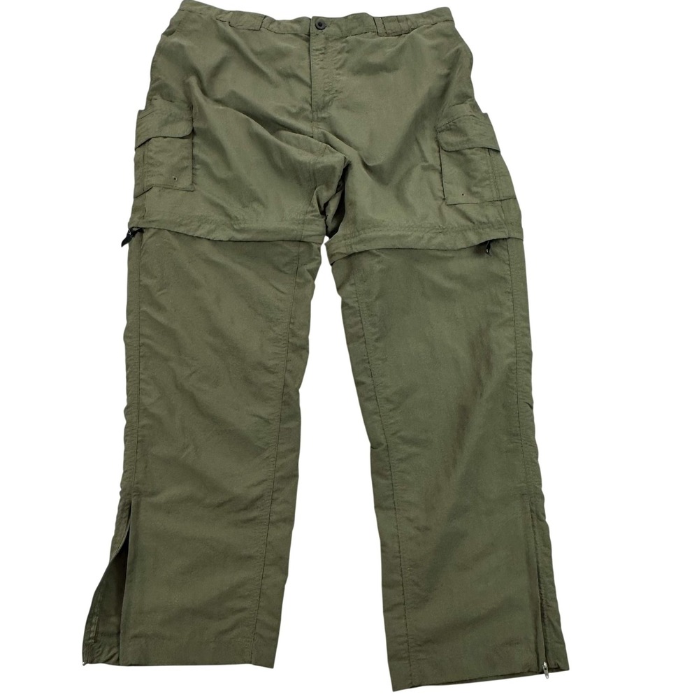 Magellan Outdoors Fish Gear Pants Mens 2XL Green Cargo Convertible 40x32